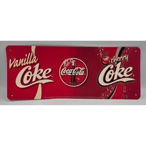 Vintage Coca Cola Sign Cherry Vanilla Coke Y2K Plastic 15"x6"